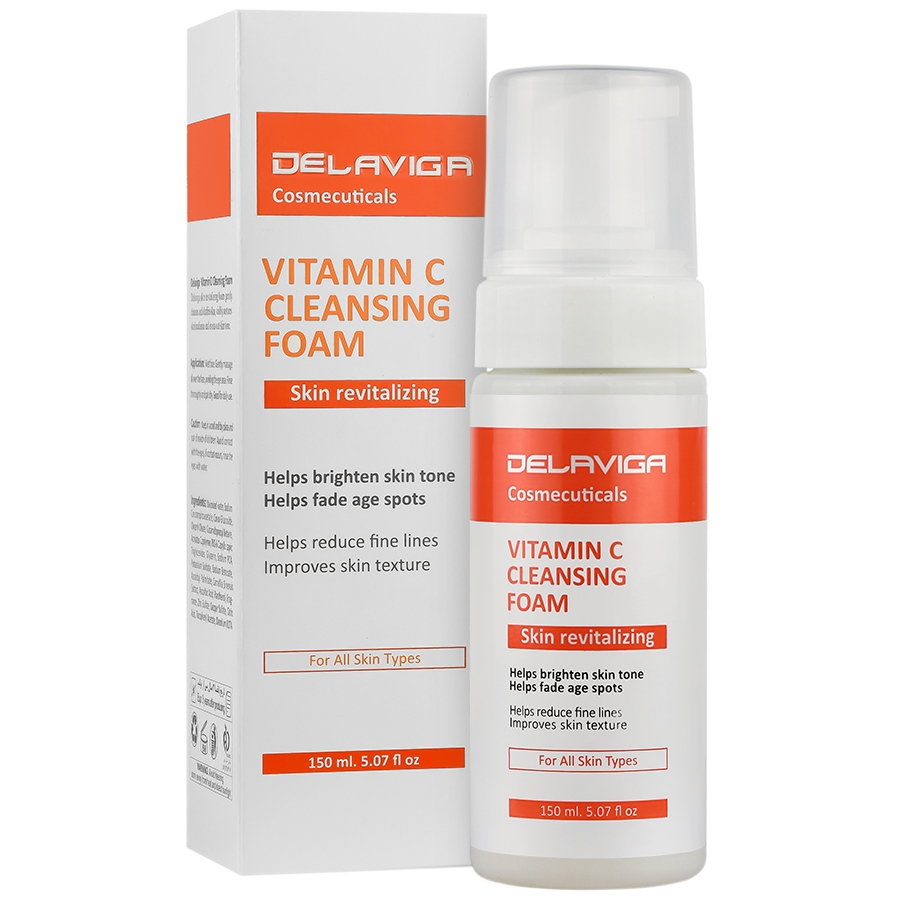 فوم شستشوی صورت ویتامین سی دلاویگا 150 میلی لیتر