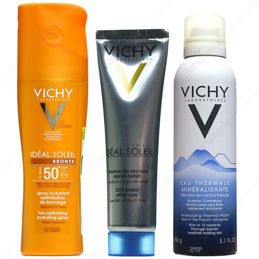 پک برنزه کننده و ضد آفتاب پوست ویشی