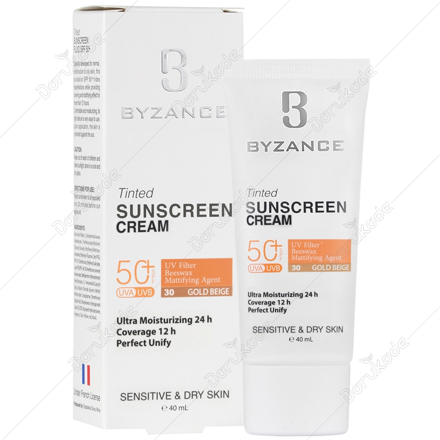 کرم ضد آفتاب رنگی SPF50 پوست خشک بژ طلایی