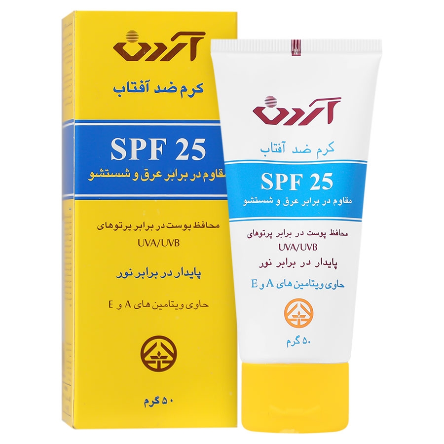 ضد آفتاب مقاوم در برابر عرق و شستشو SPF25