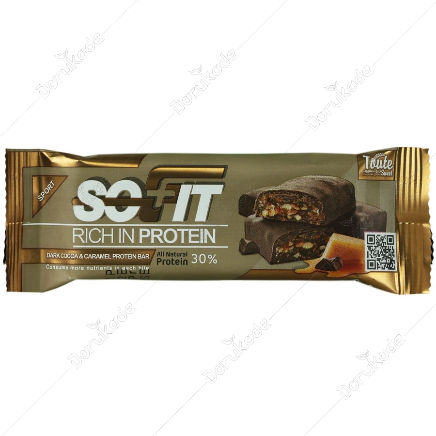پروتئین بار با روکش کاکائویی تلخ کاراملی