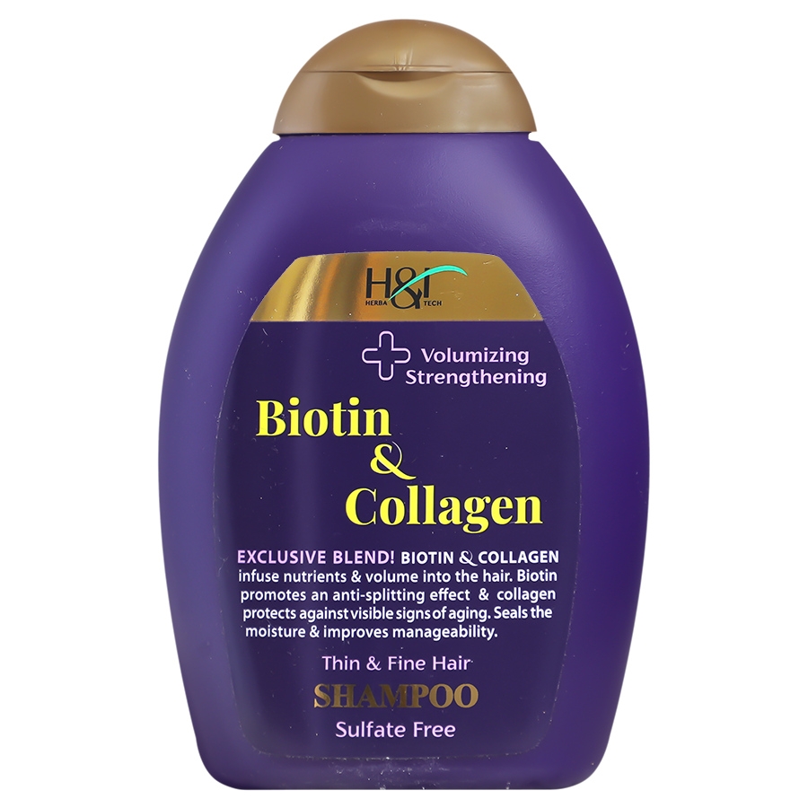 شامپو حجم دهنده مو بیوتین و کلاژن هرباتک