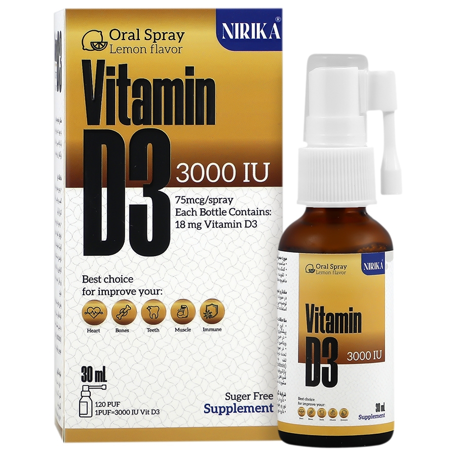 اسپری خوراکی ویتامین د3 نایریکا 3000 واحد