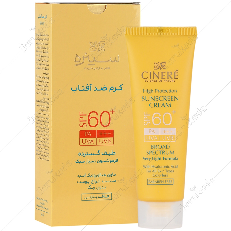 کرم ضد آفتاب SPF60 انواع پوست