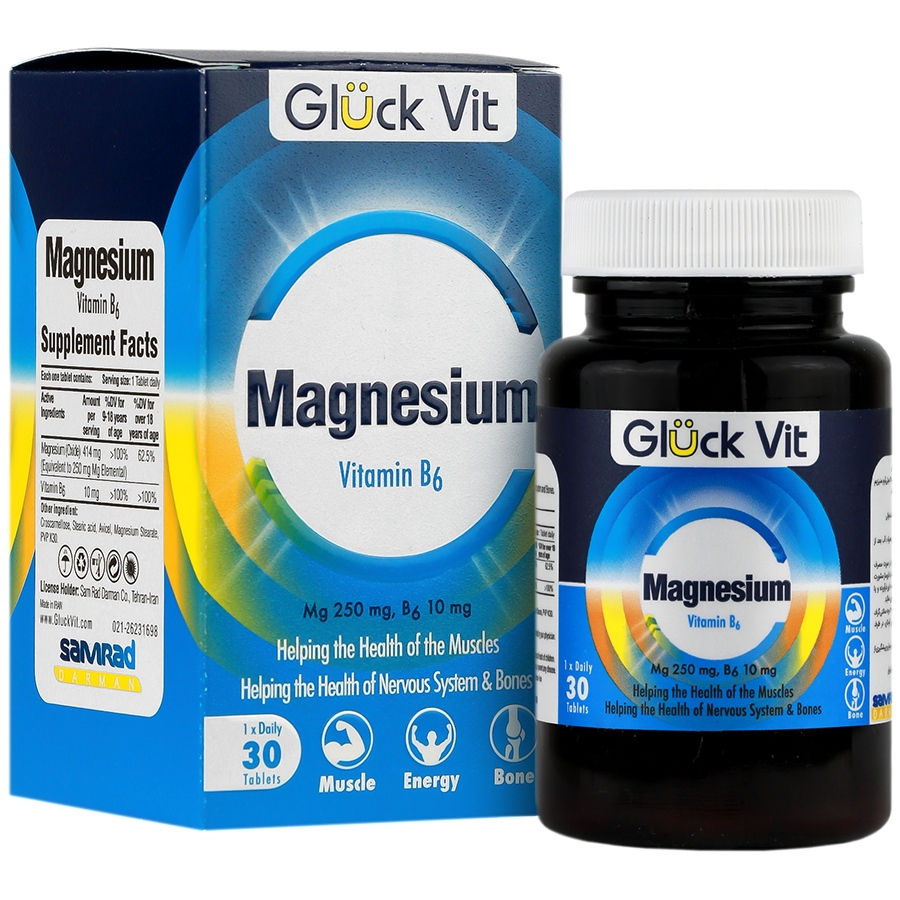 منیزیم و ویتامین ب6 گلوک ویت 30 عددی