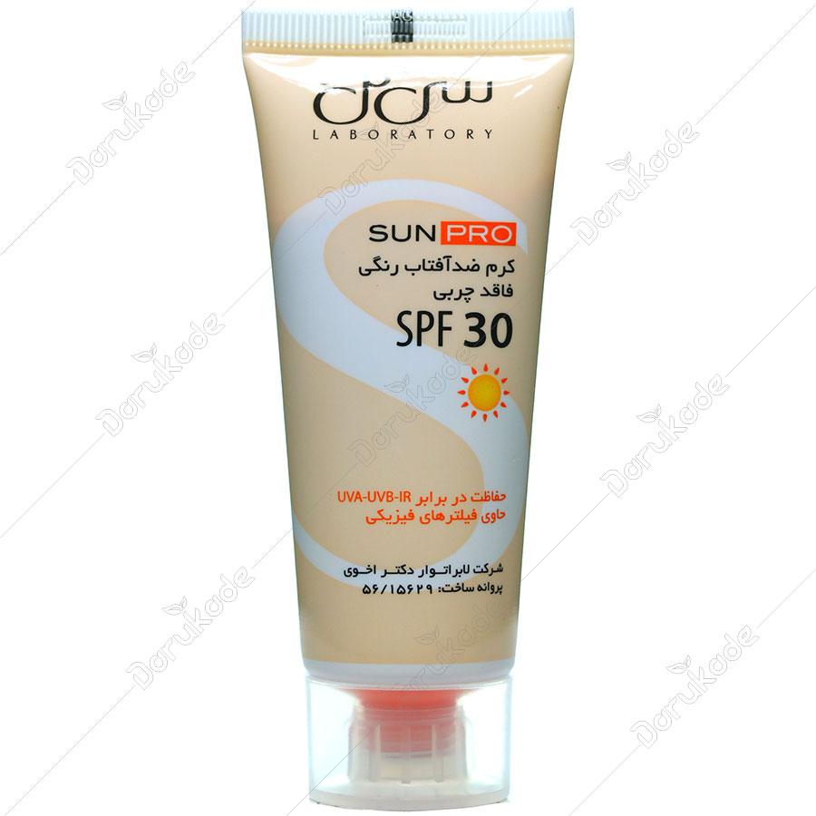 کرم ضد آفتاب رنگی SPF30 حاوی فیلترهای فیزیکی